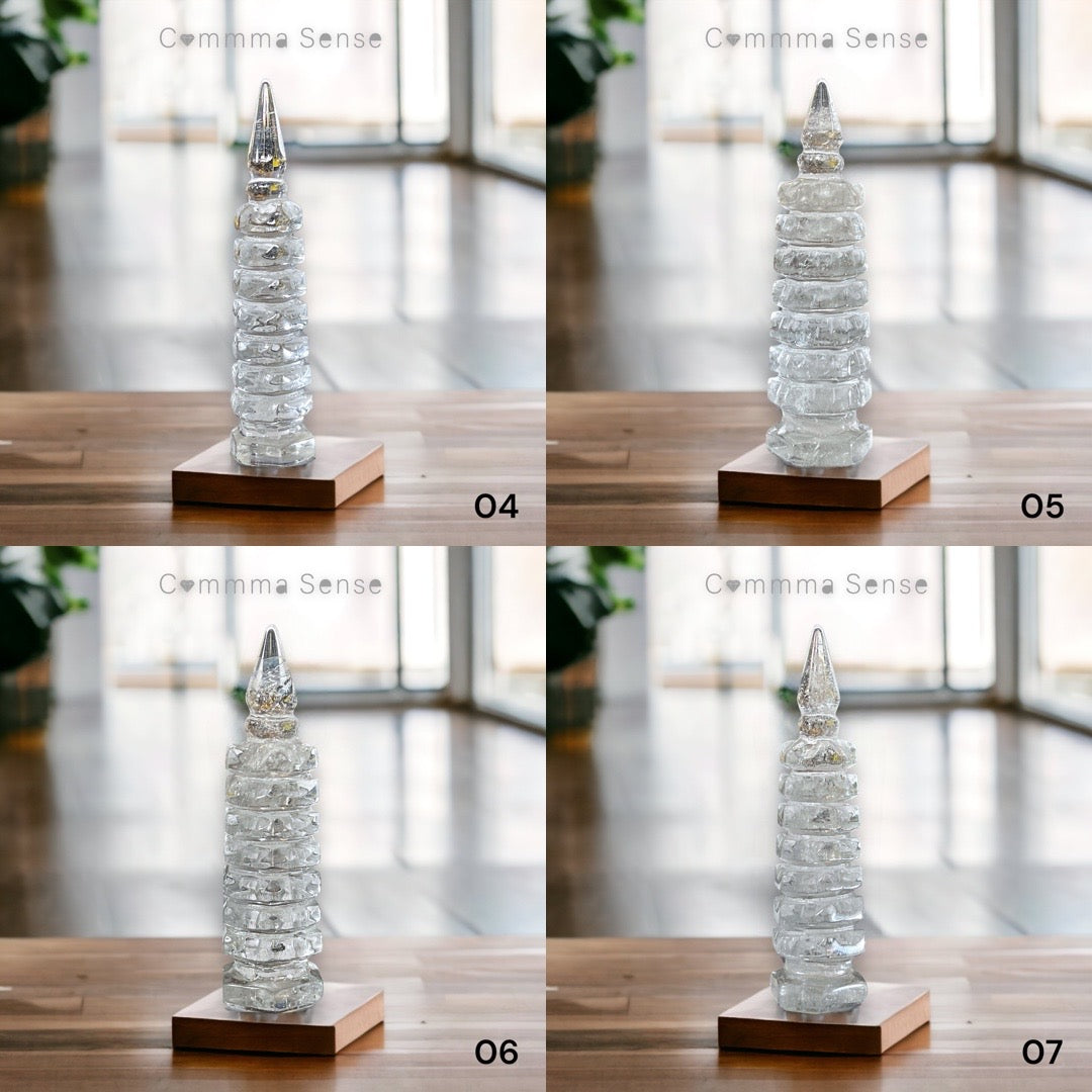 白水晶文昌塔Rock Quartz Chinese WenChang Tower – Commma Sense