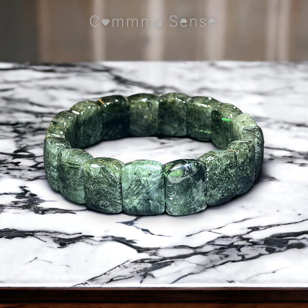 綠髮晶鈪型手鏈 Green Rutilated Quartz Bracelet