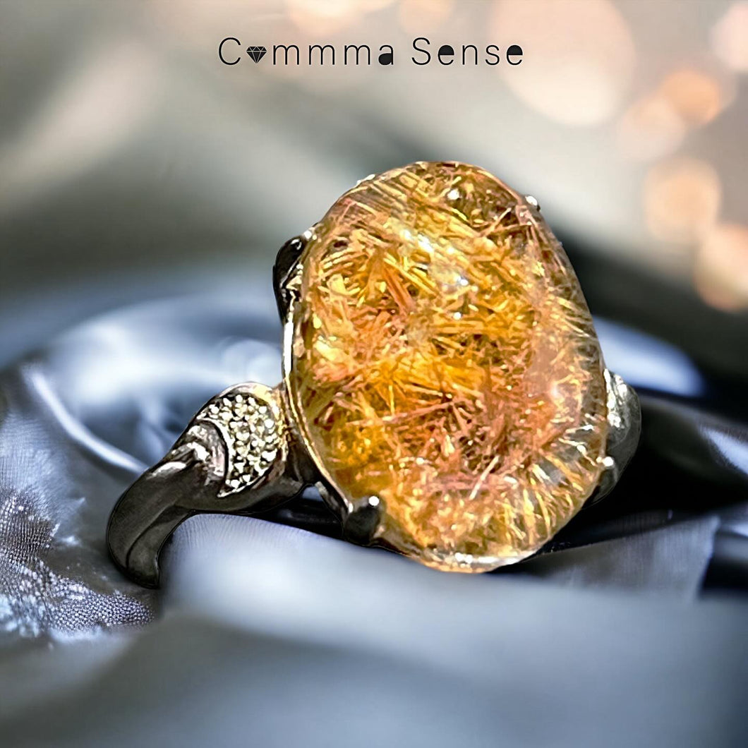 銅髮晶銀戒指 Copper Rutilated Quartz Silver Ring