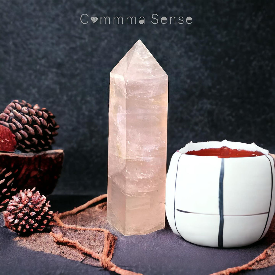 17cm 馬達加斯加粉晶柱 17cm Rose Quartz Tower