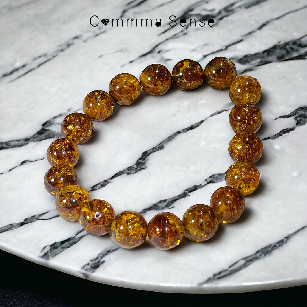 10mm花珀手鏈 Piebald Amber Bracelet