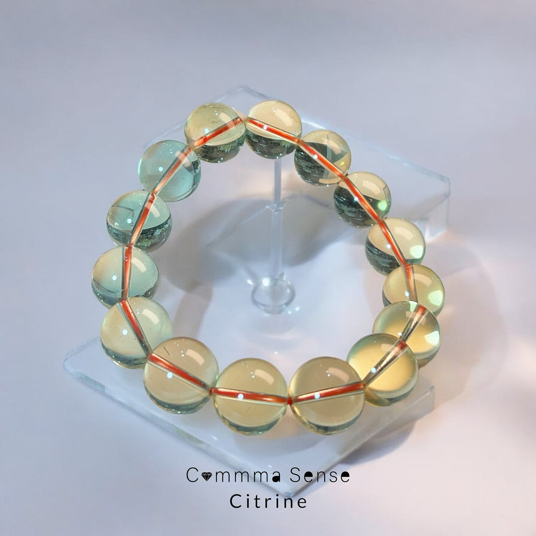 15mm頂級清透巴西黃水晶手鏈 Citrine Bracelet