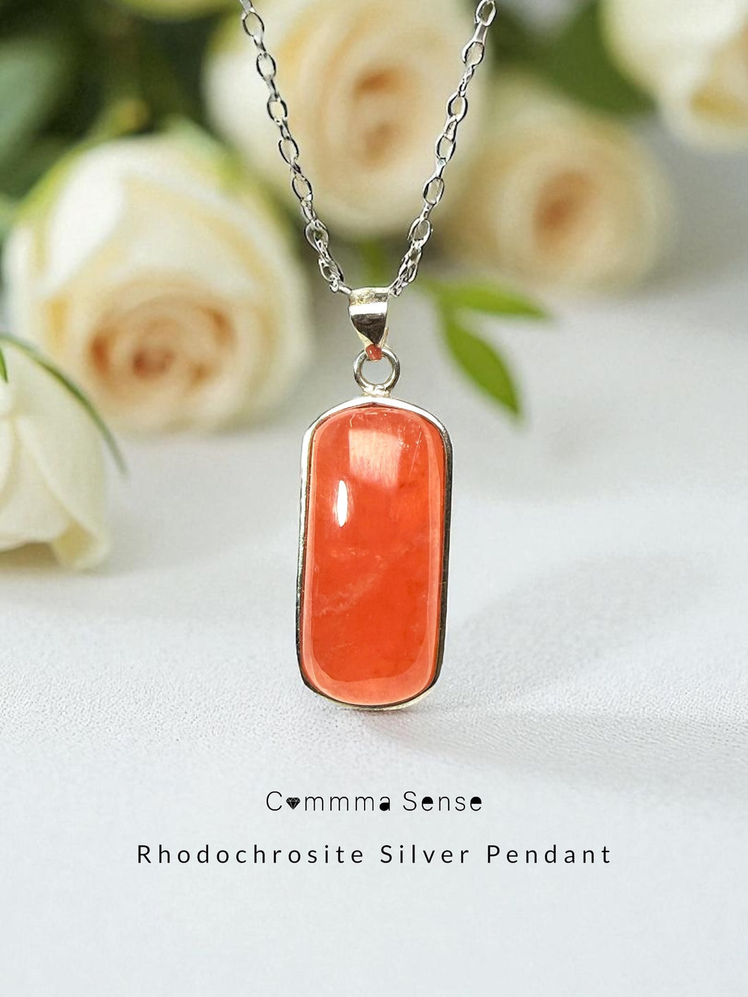 冰種紅紋石純銀吊墜 Rhodochrosite Silver Pendant