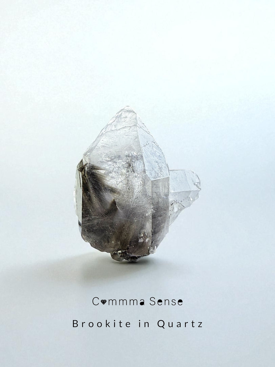 黑銀鈦 Brookite in Quartz