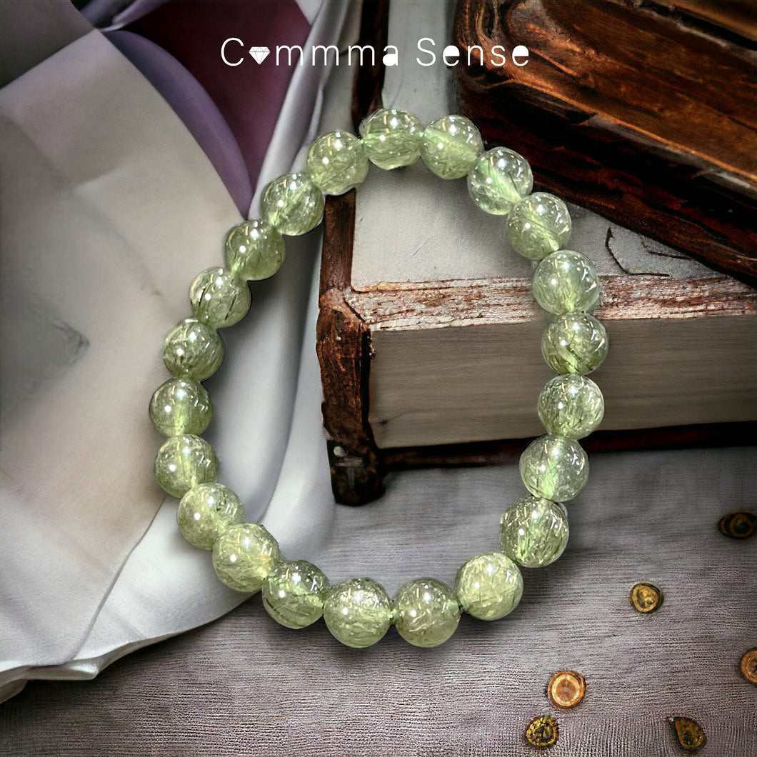 8mm綠髮晶手鏈 Green Rutilated Quartz Bracelet