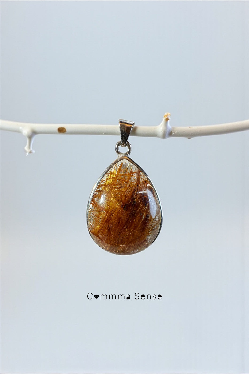 銅髮晶925純銀吊墜 Rutilated Quartz Silver Pendant
